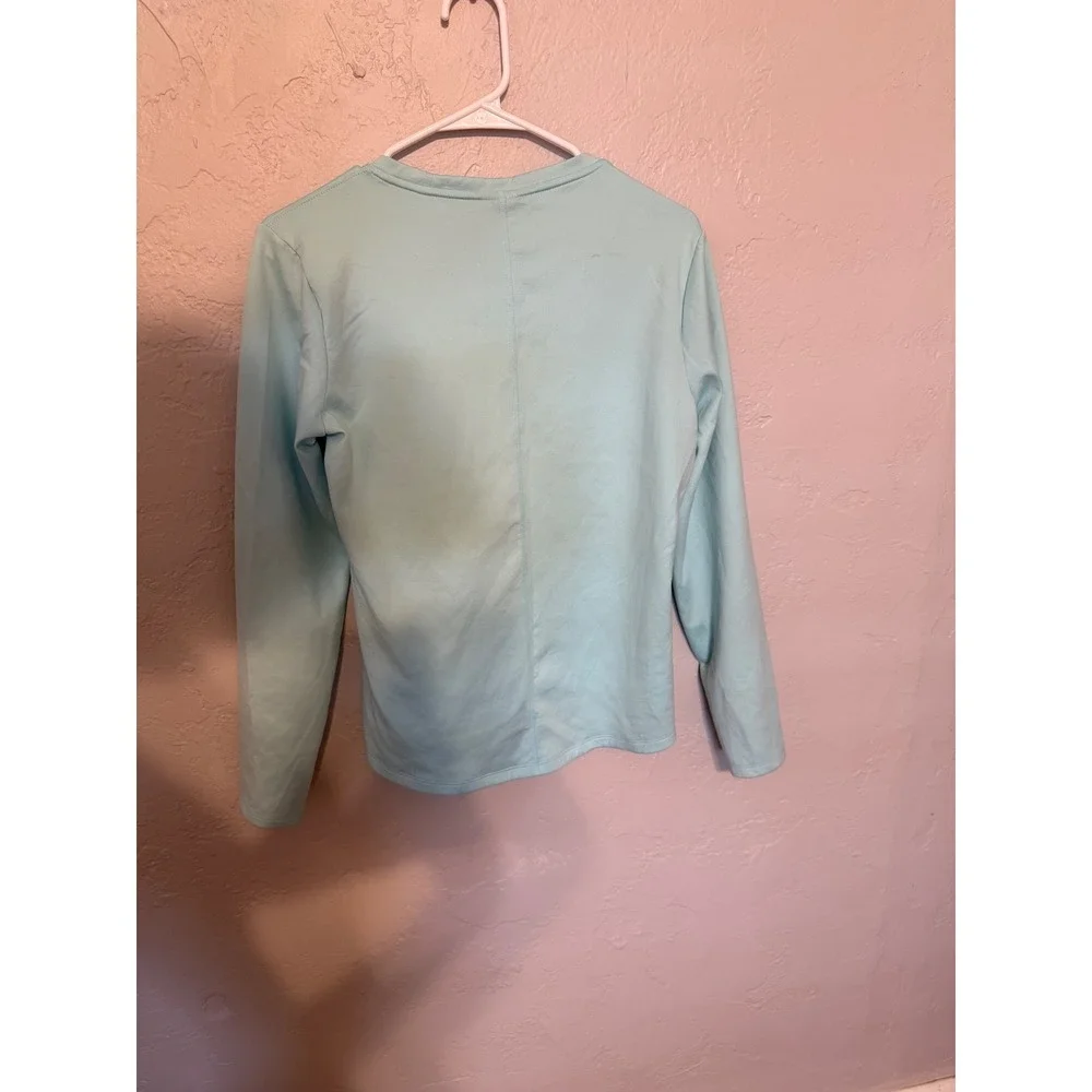 Nike Womens Long Sleeve Crew Neck Performance Running Shirt Mint Green Small